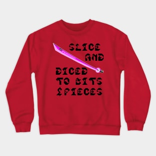 Slice And Diced To Bits and Pieces, v. Code Pink Blk Text Crewneck Sweatshirt